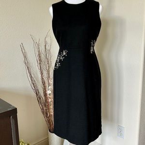 New With Tag GAP Flower Embroidery Black Dress